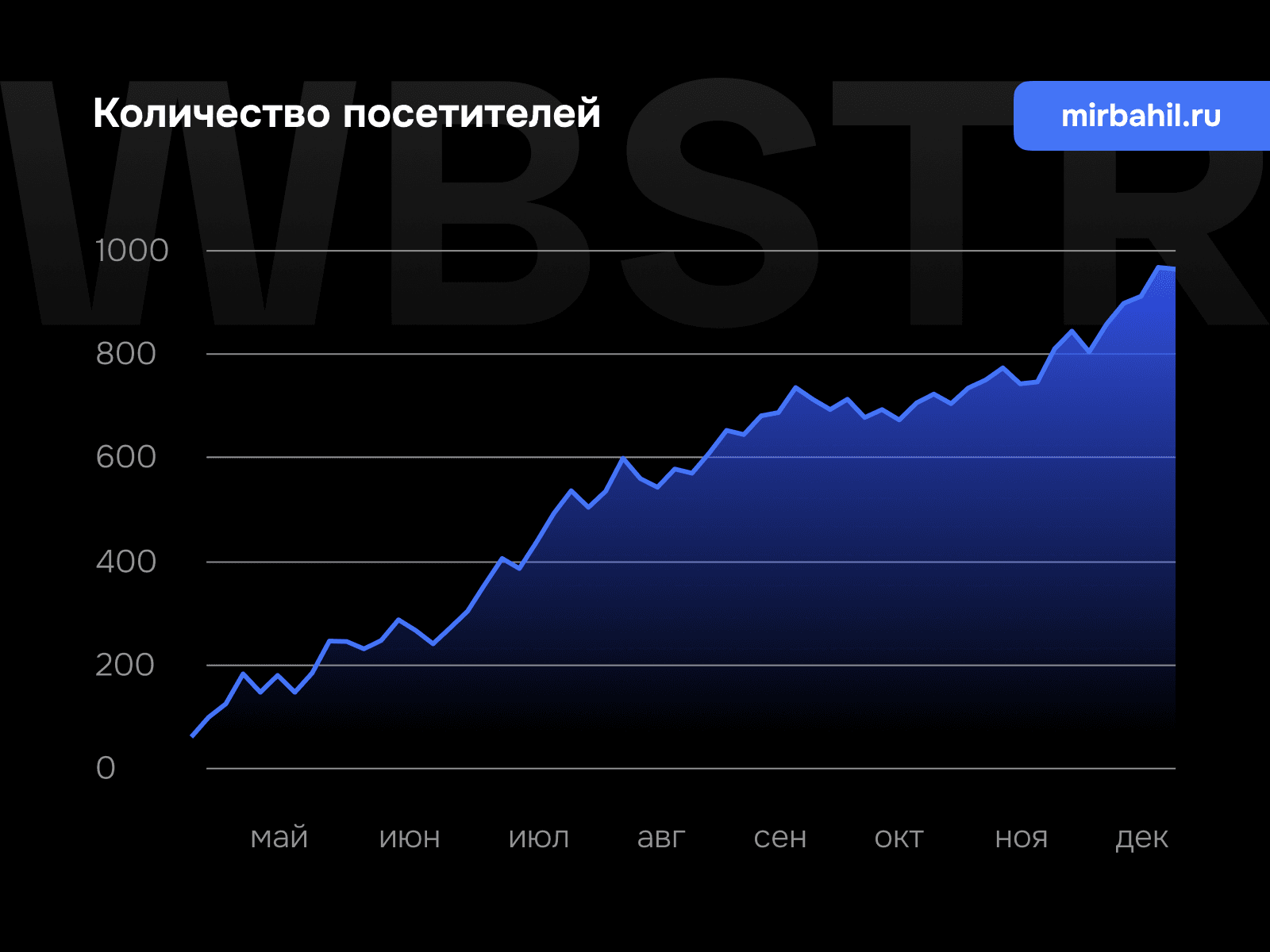 График увеличения количества посетителей для проекта «Мир бахил»